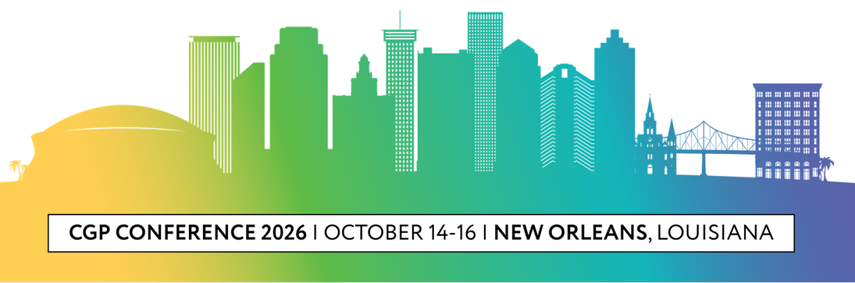 Graphic of New Orleans skyline with CGP Conference dates