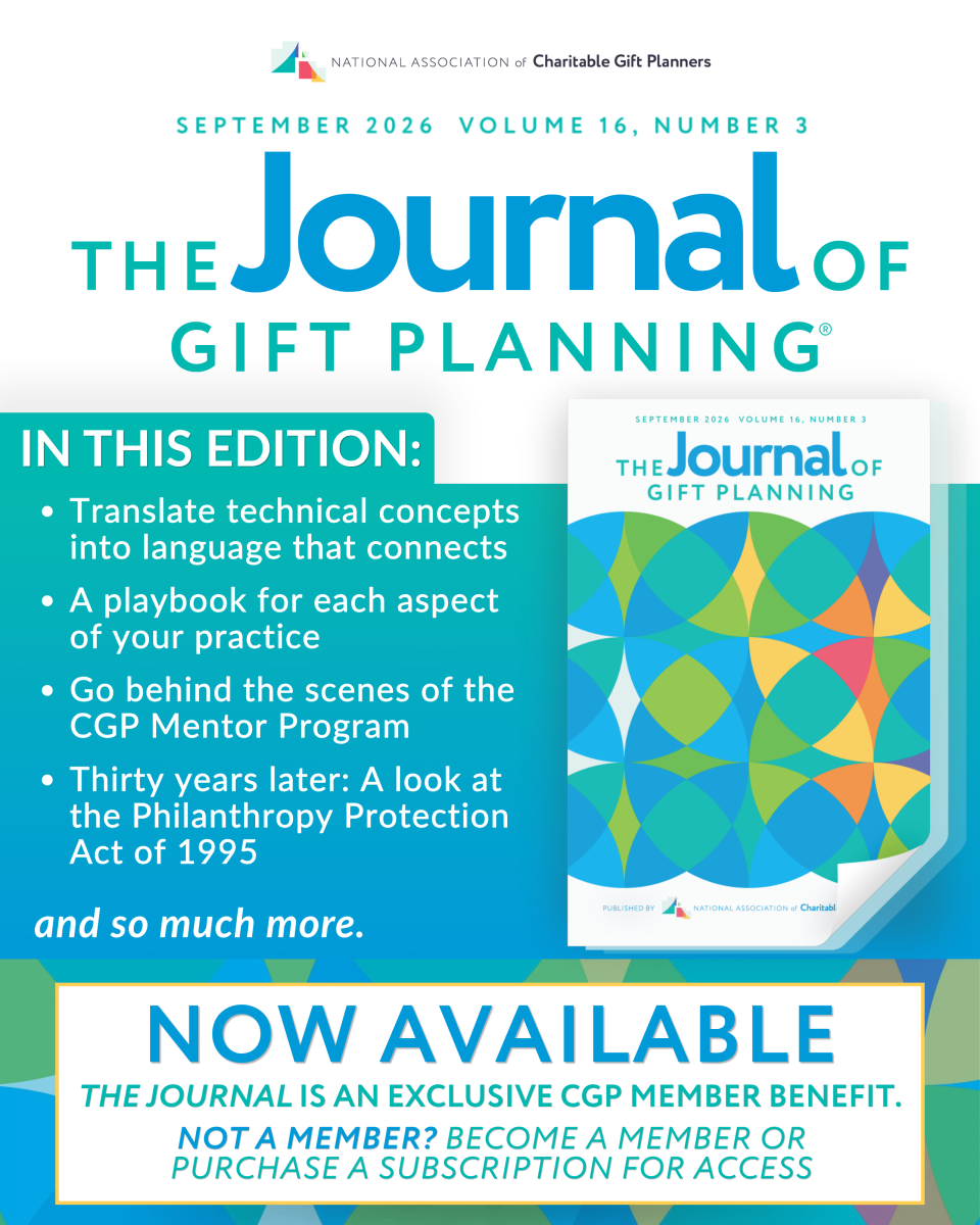 graphical representation of The Journal of Gift Planning