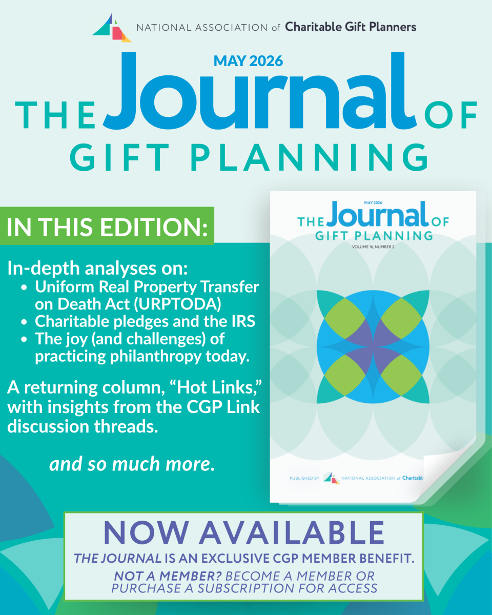 graphical representation of The Journal of Gift Planning